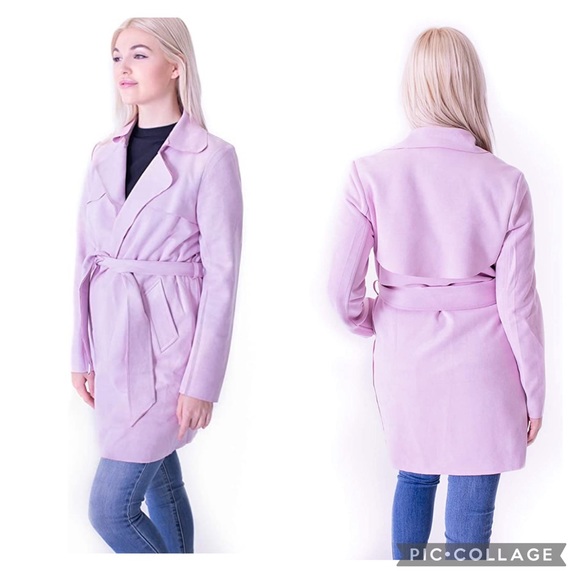 Anthropologie Solitaire Faux Suede Floral Paisley Trench Coat - Picture 2 of 11